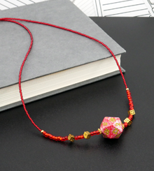 Red d20 necklace