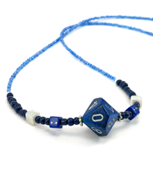 Blue dice necklace